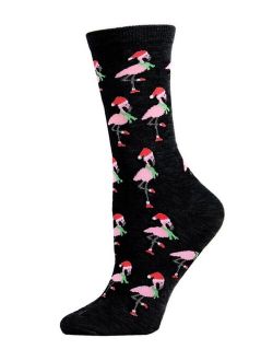 Women's Flamingos Holiday Crew Socks