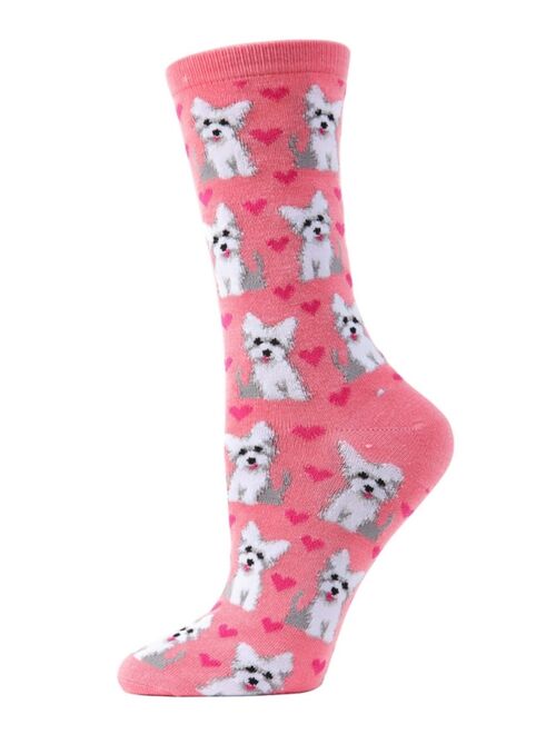 MeMoi Puppy Love Women's Novelty Socks