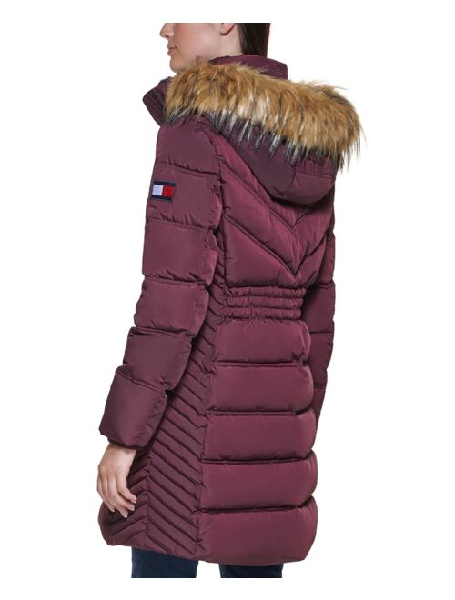 Tommy Hilfiger Women's Faux-Fur-Trim Hooded Puffer Coat