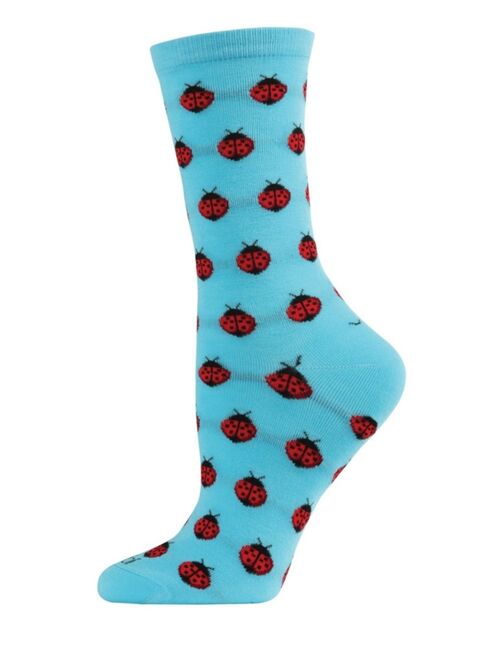 MeMoi Women's Ladybug Crew Socks