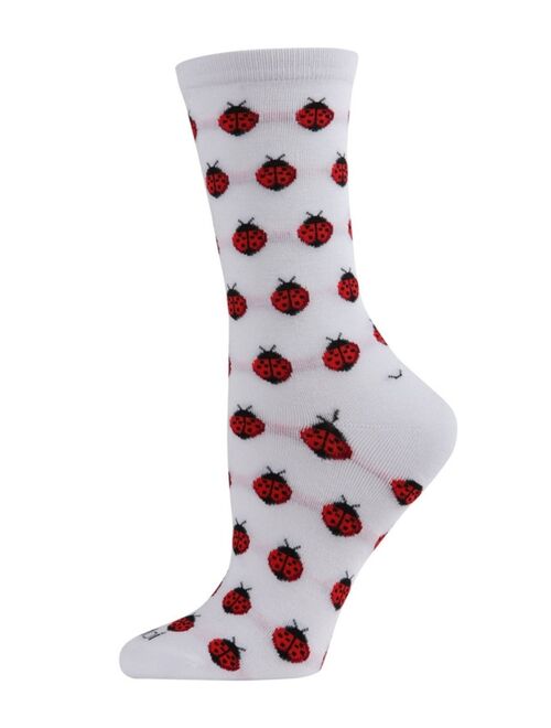MeMoi Women's Ladybug Crew Socks