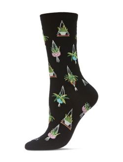 Women's Hanging Plant Rayon from Bamboo Crew Socks