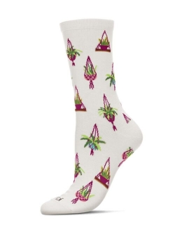 Women's Hanging Plant Rayon from Bamboo Crew Socks
