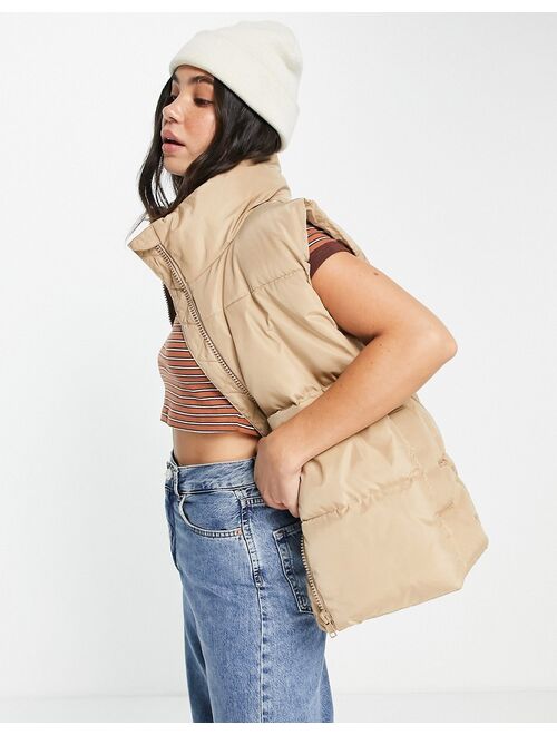 New Look boxy vest in camel