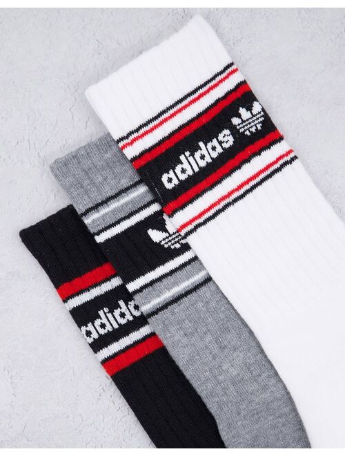 Adidas Originals Originals Forum ribbed 3pk sock in multi