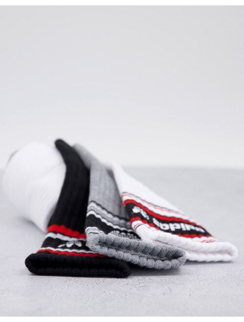 Adidas Originals Originals Forum ribbed 3pk sock in multi