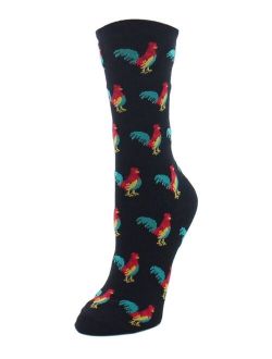 Women's Early Bird Rooster Crew Novelty Socks