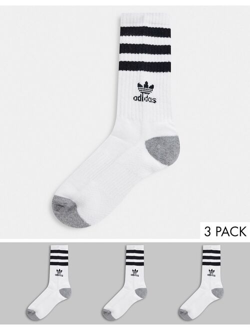 Adidas Originals 3 pack socks in white