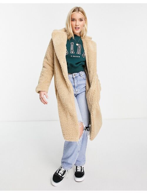 New Look borg coat in camel