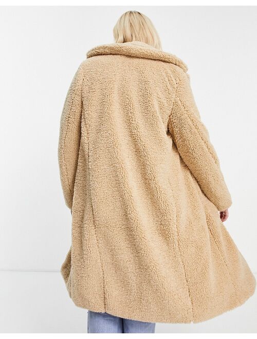 New Look borg coat in camel