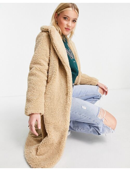New Look borg coat in camel