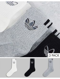Originals 3-pack embroidered Trefoil socks in multi