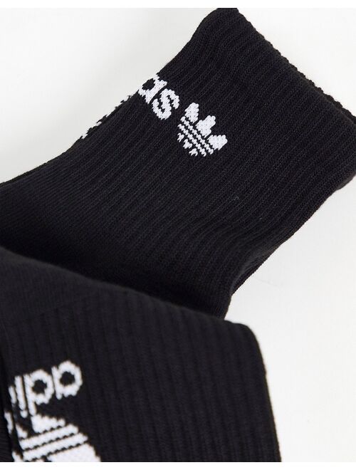 Adidas Originals Originals trefoil icon 3pk socks in black