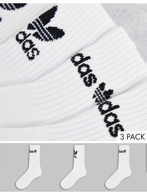 Adidas Originals Originals trefoil icon 3pk socks in white