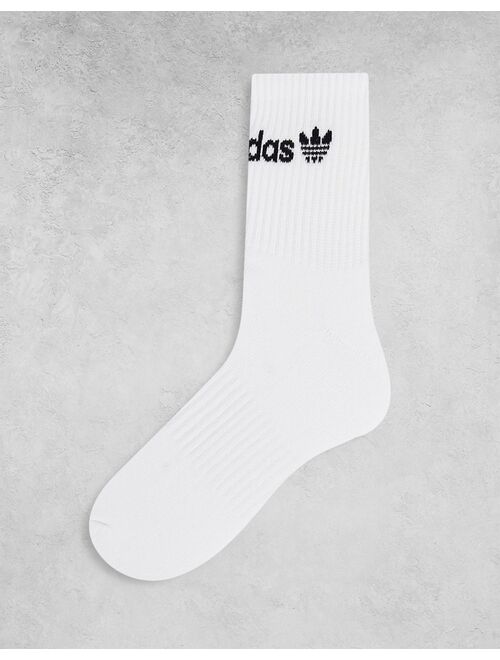 Adidas Originals Originals trefoil icon 3pk socks in white