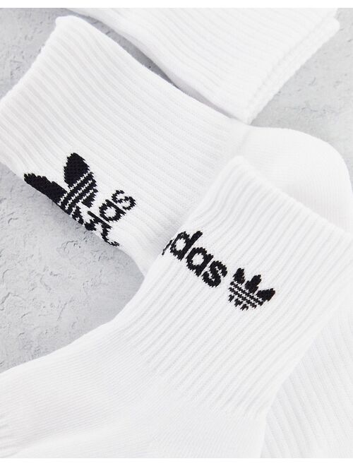 Adidas Originals Originals trefoil icon 3pk socks in white