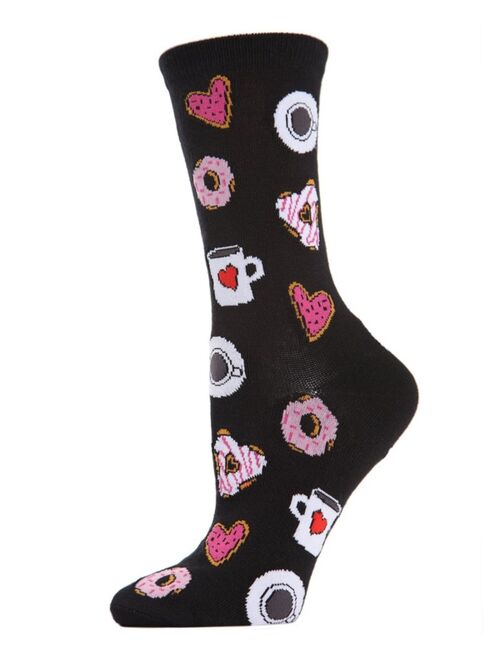 MeMoi Women's Coffee and Donuts Crew Socks