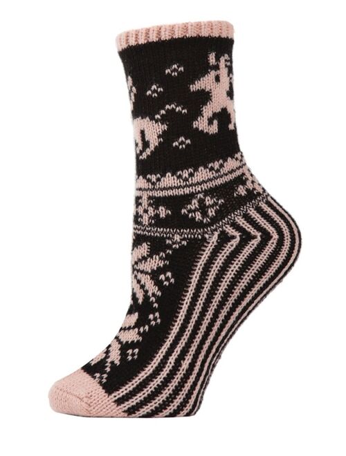 MeMoi Reindeer Sweater Knit Women's Crew Socks