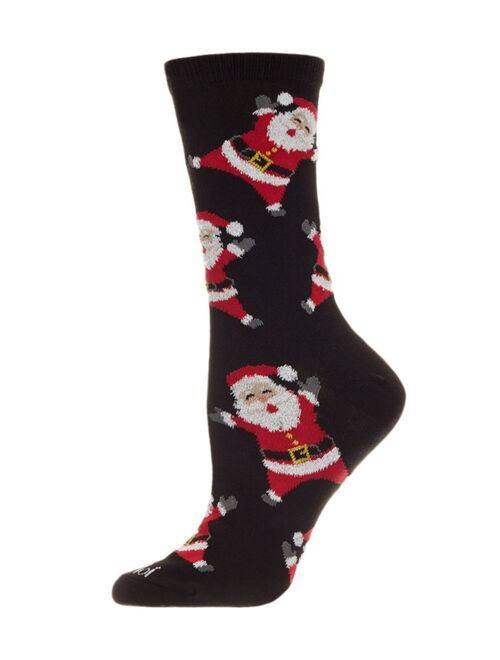 MeMoi Women's All Over Santa Holiday Crew Socks