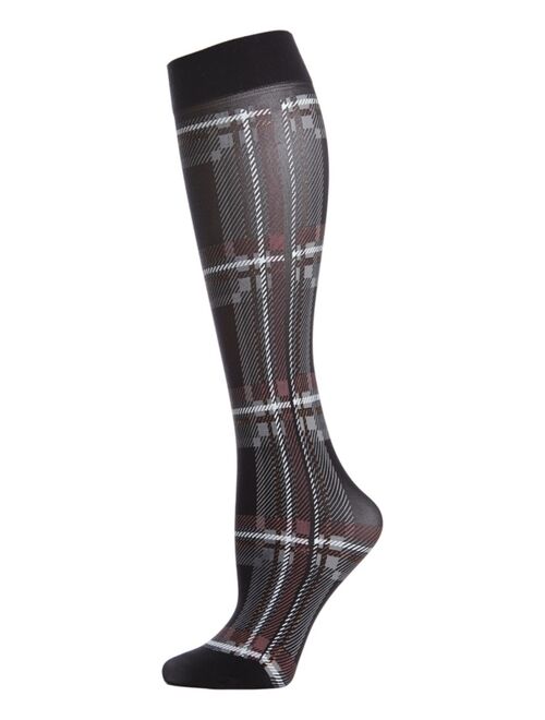 MeMoi Printed Plaid Women's Knee High Socks