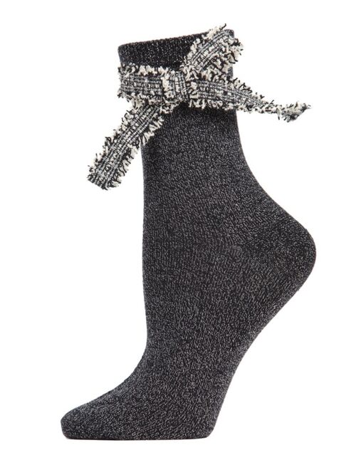 MeMoi Glitter Dream Bow Anklet Socks