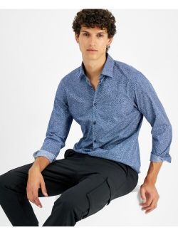 Men's Slim-Fit Digital Print Dress Shirt