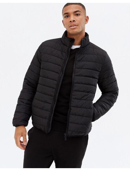 New Look funnel neck puffer in black
