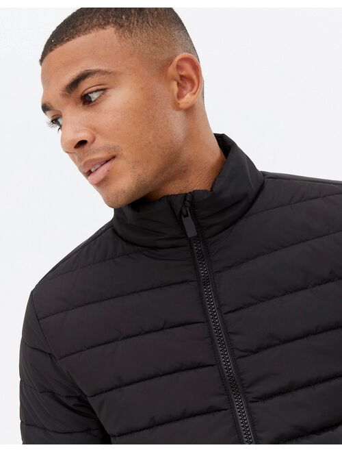 New Look funnel neck puffer in black