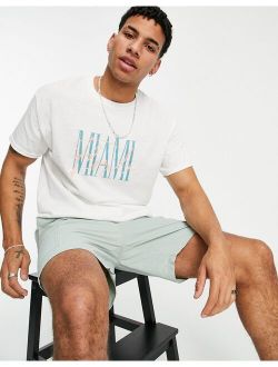 oversized T-shirt with Miami print in red