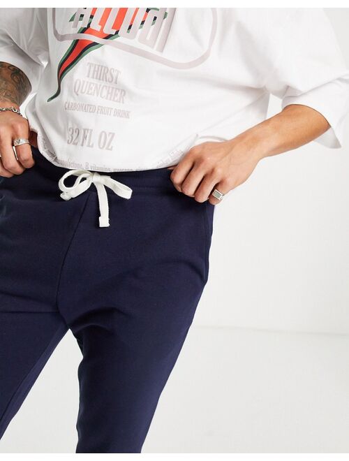 New Look solid elastic waist sweatpants in navy