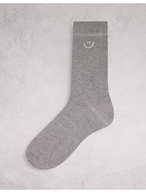 New Look embroidered socks in mono