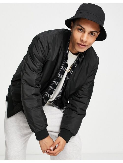 New Look padded bomber jacket in black