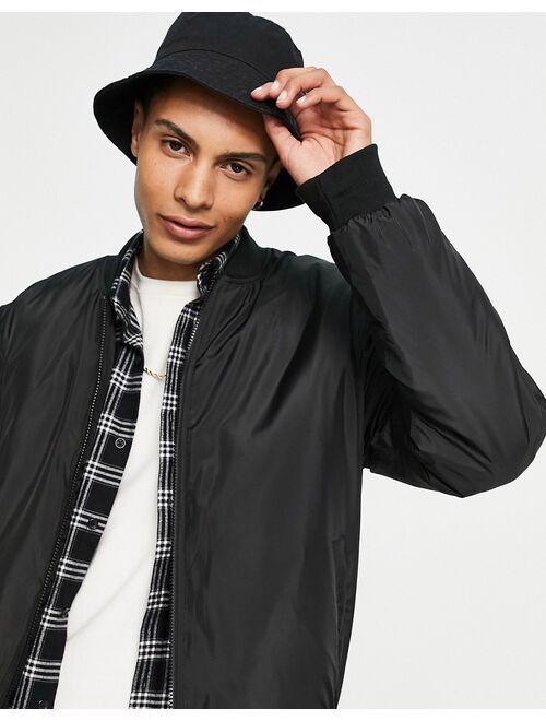 New Look padded bomber jacket in black