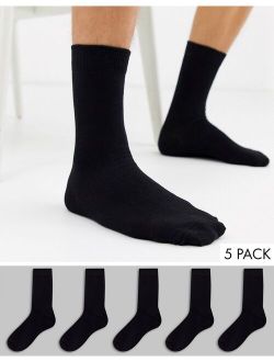 socks in black 5 pack