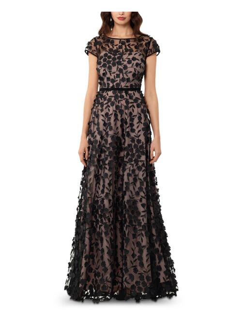 Xscape 3D Embroidered Floral Gown