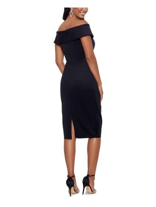 Xscape Off-The-Shoulder Ruched Bodycon Dress