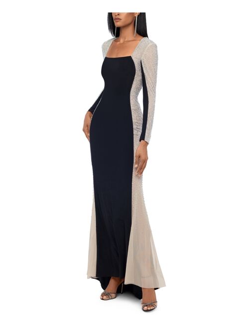 Xscape Embellished Colorblocked Gown