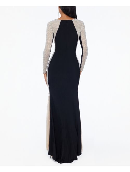 Xscape Embellished Colorblocked Gown