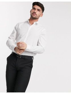 long sleeve poplin shirt in white