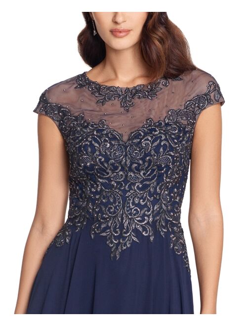 Xscape Embellished Embroidered Gown