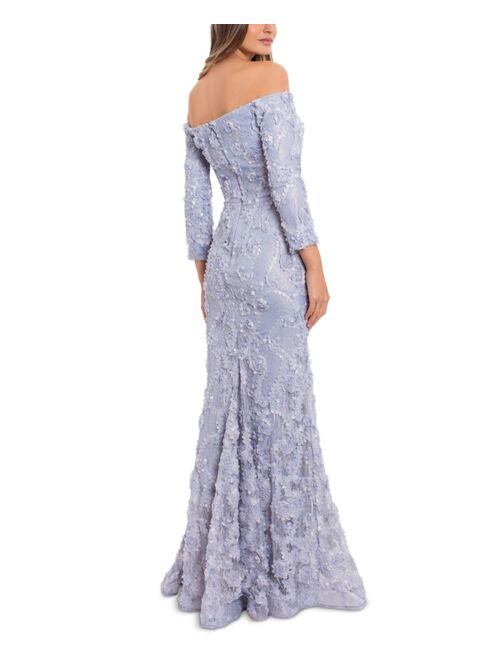 Xscape Off-The-Shoulder Lace Gown