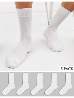 5-pack socks in white