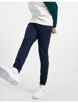 elastic waist drawstring sweatpants in navy