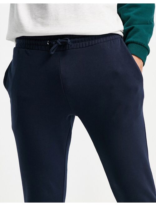 New Look elastic waist drawstring sweatpants in navy