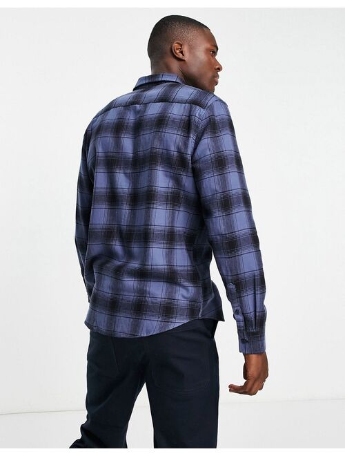 New Look long sleeve plaid shirt in blue