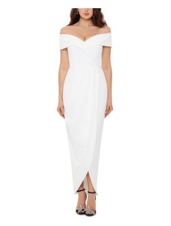 Petite Off-The-Shoulder Gown