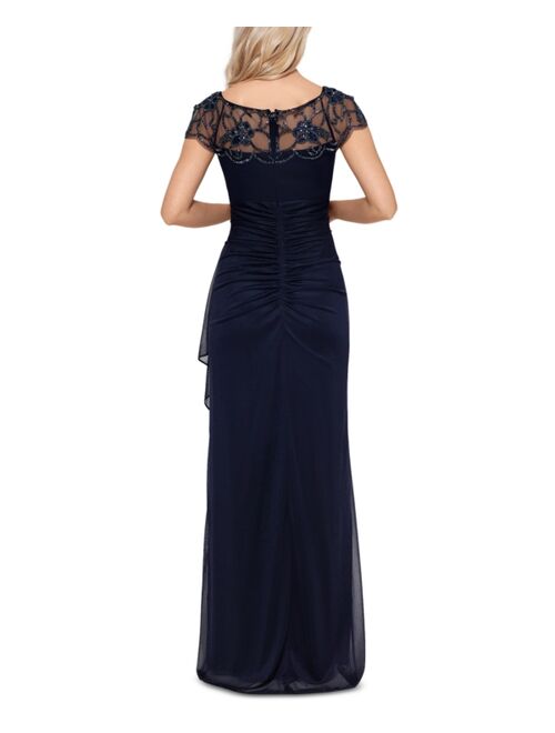 Xscape Embellished-Neck Gown