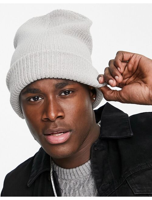 New Look 2 pack fisherman beanie in black and gray