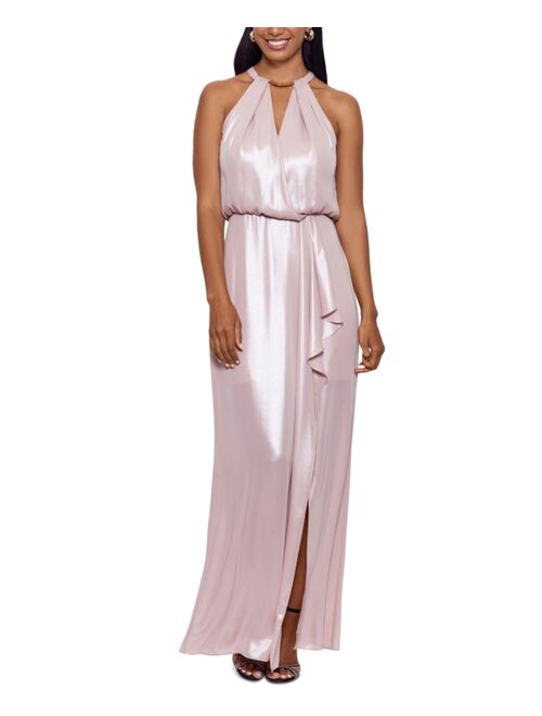 Xscape Embellished Ruffled Halter Gown