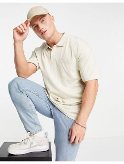 oversized polo in stone